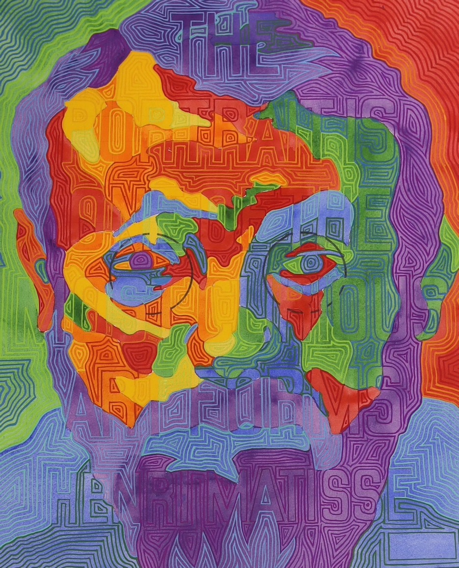 Modern British, three watercolours, 'Warhol 2013' and two similar works, indistinctly signed, 52 x 40cm